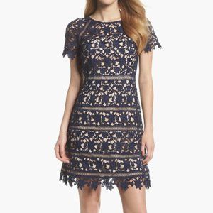 Eliza J Lace Overlay Sheath Dress